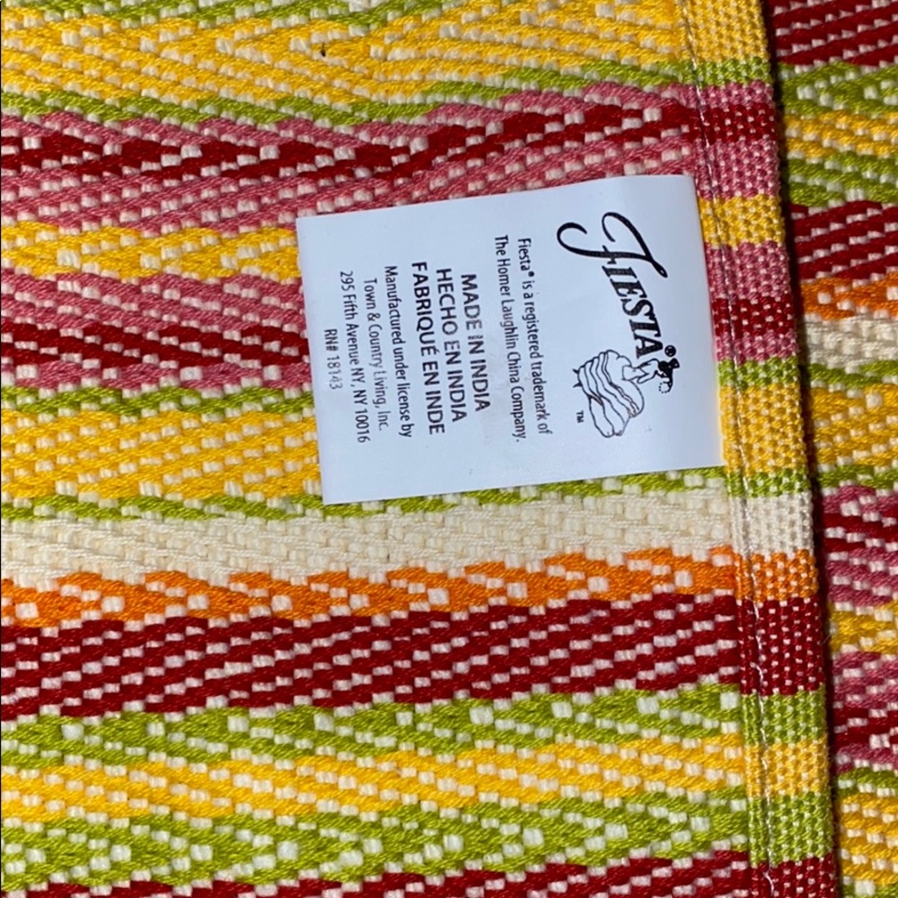 Fiesta Multicolor Striped Table Linen - Picture 3 of 4